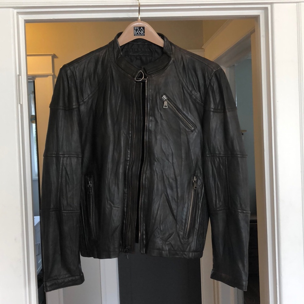 Kenneth Cole leather moto jacket men’s small NWOT